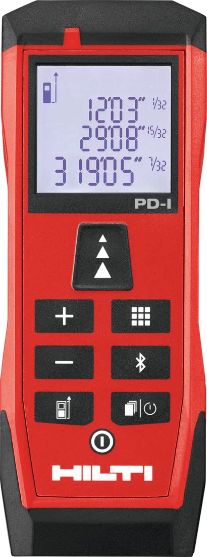Hilti 2212517 Medidor láser de distancia PD-I (hasta 100m, compacto, funciones inteligentes, conectividad Bluetooth, para medición única y continua incluso interiores, con calculadora y memoria.Funda)