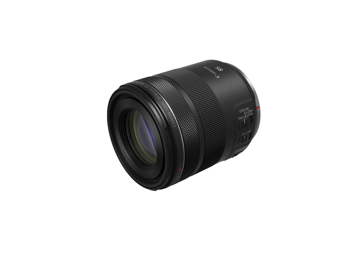 Canon Objetivo Canon RF 85 mm F2 Macro IS STM - Lente estándar Ideal para Retrato, Bokeh y Foto Detalle Incluso con Poca luz, Ligero, Estabilizador óptico 5 Pasos, Compatible con Sistema EOS R, Negro