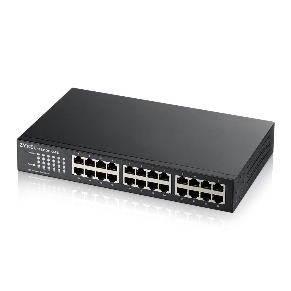 ZyXEL GS1100-24E Conmutador de red no administrado Gigabit Ethernet (10/100/1000) Negro switch - Switch de red (No administrado, Gigabit Ethernet (10/100/1000))