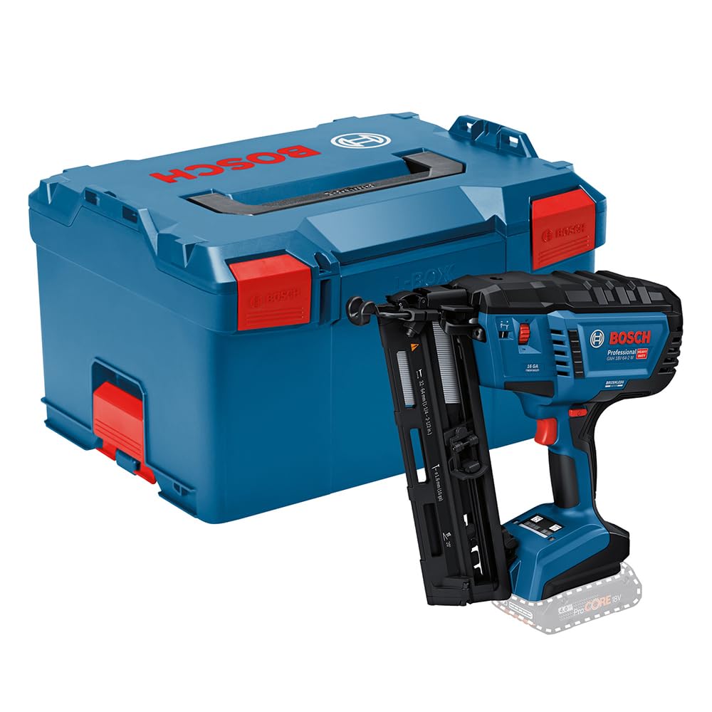 Bosch Professional 18V System clavadora madera batería GNH 18V-64-2 M (modo disparo impacto simple, apto para clavos: 32-64 mm, 1,6 mm y ángulo de clavado de 20°, sin baterías en L-BOXX)