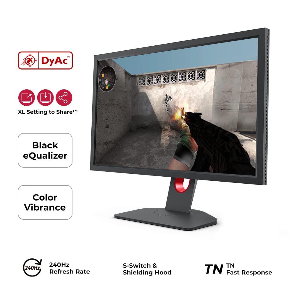 BenQ ZOWIE XL2546K Monitor Gaming (24,5 pulgadas, FHD 1080p, 240 Hz, 0.5ms, DyAc+, XL Setting to Share, S switch, Capucha de protección)