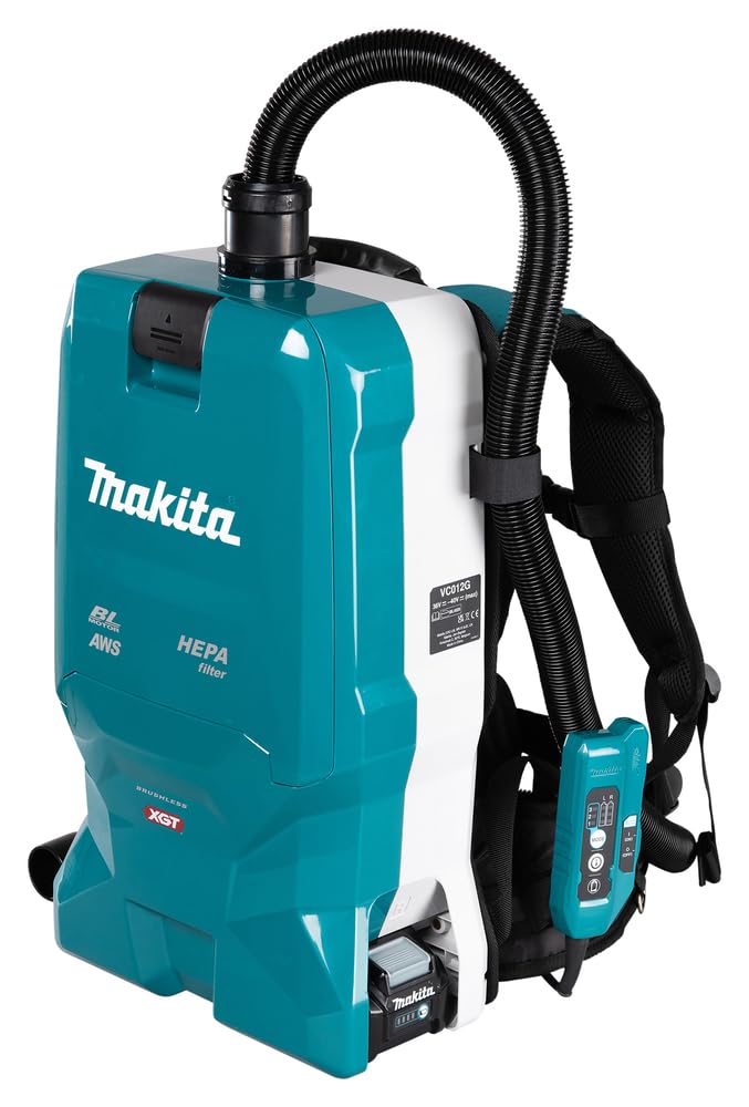 Makita VC012GZ01 Aspiradora de Mochila sin escobillas, 3 Velocidades, Azul