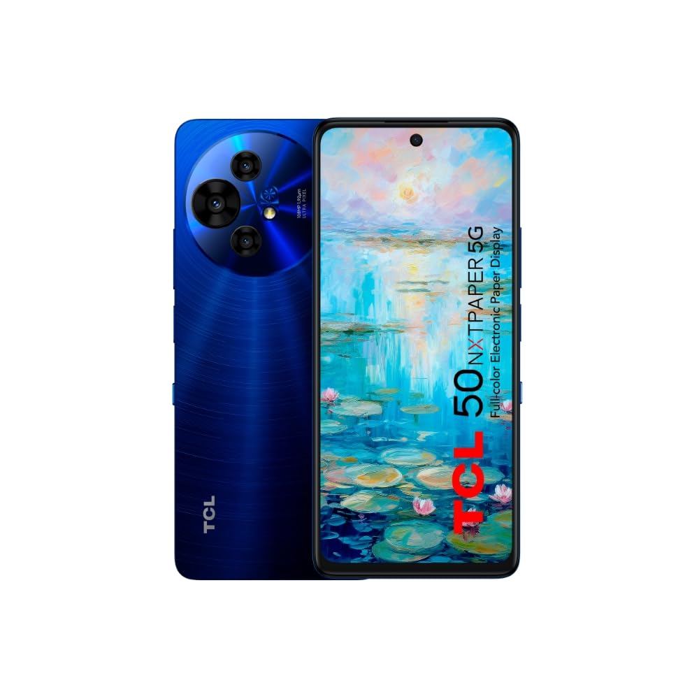 TCL 50 NXTPAPER 5G - Smartphone 5G de 6.8" Mayor Confort Ocular (Pantalla FHD+, 16GB (8+8) - 256GB, Ampliable MicroSD, Dual SIM, Cámara 50MP, Batería 5010mAh, Android 14.) Midnight Blue