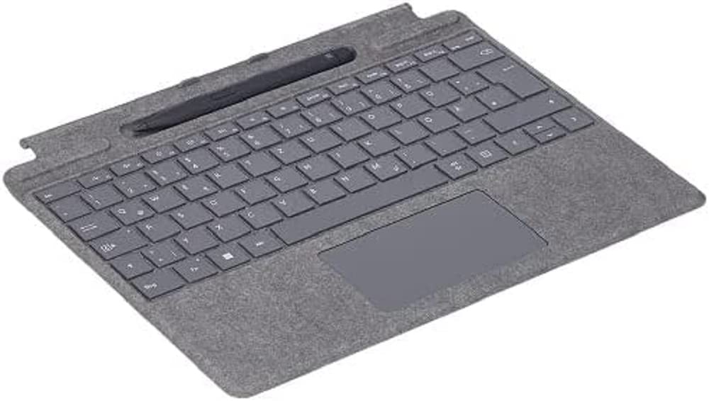 Teclado Microsoft para Surface Pro 8/9/X, Platinum, incluido con Slim Pen 2, gris, diseño QWERTZ ALEMÁN