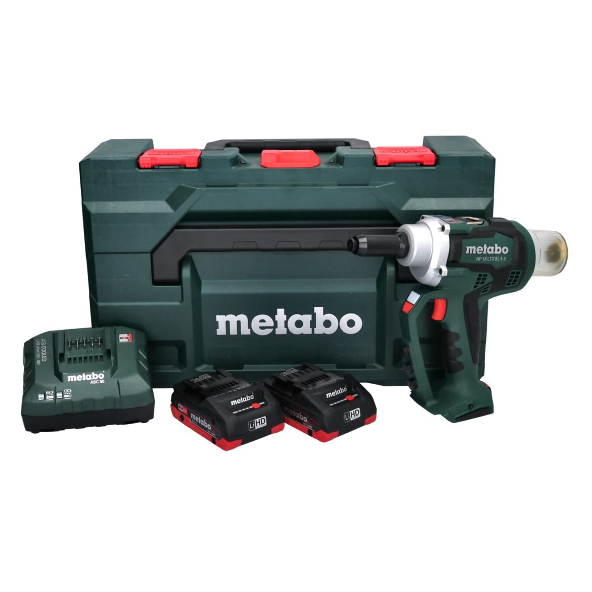 METABO 619002800 - Remachadora a bateria 18V / 2x LiHD 4,0 Ah Li-Ion NP 18 LTX BL 5.0 con maletin MetaLoc