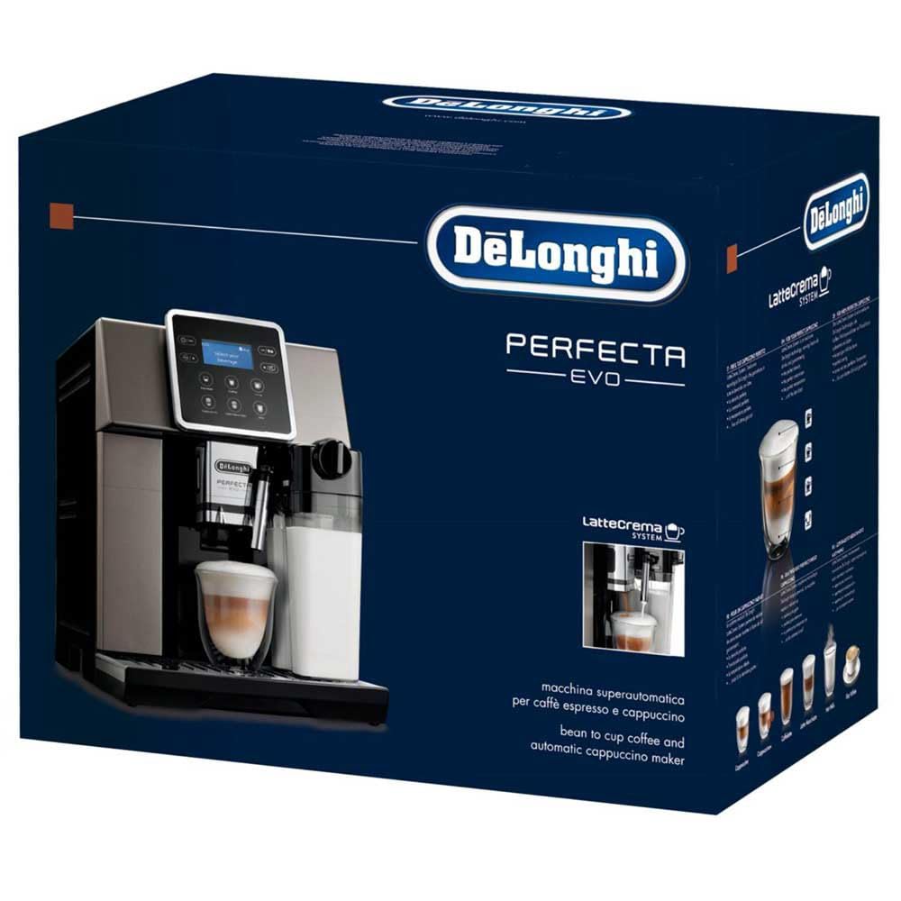 De'Longhi Perfetto - Perfecta Evo - Máquina Automática de Café en Grano, Espresso, Cappuccino, ESAM420.80.TB, Titanio, Negro