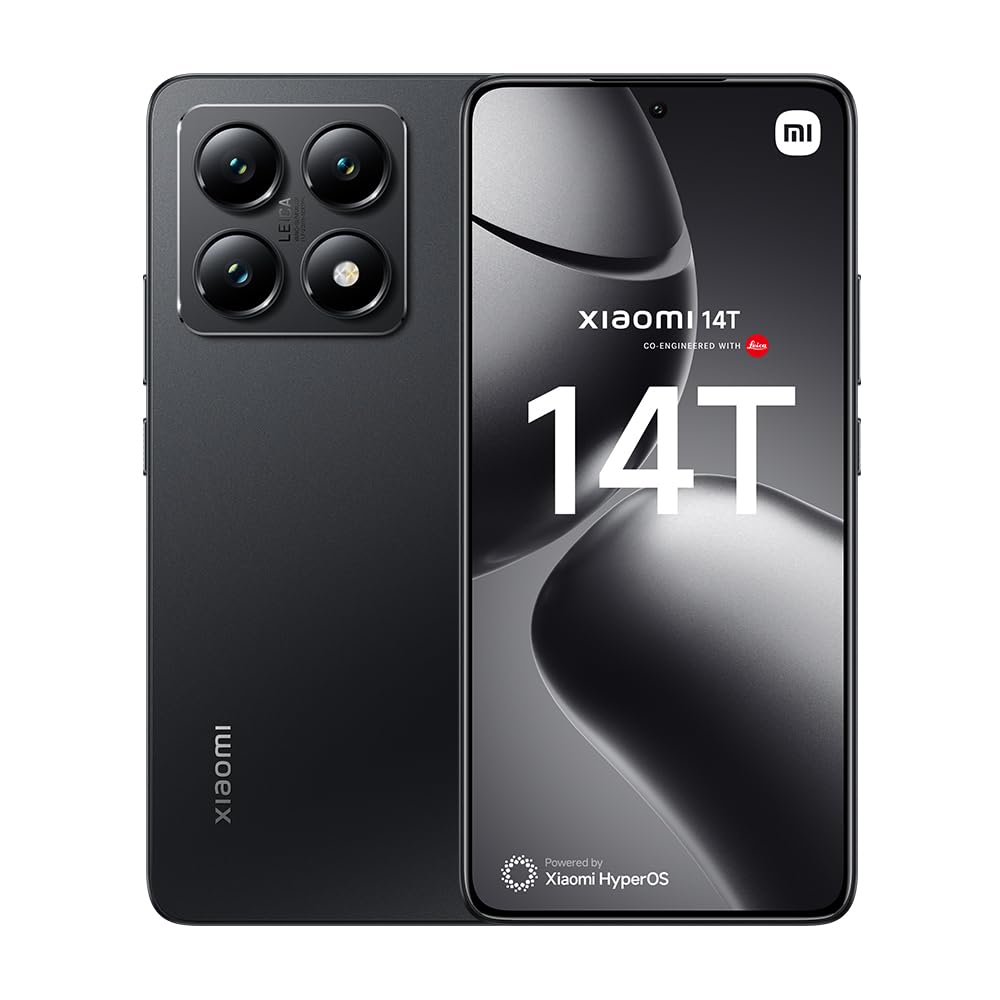 Xiaomi 14T – Smartphone de 12+256GB, Lentes Leica Summilux, MediaTek Dimensity 8300 Ultra, Pantalla AMOLED de 6,67'' 144Hz, HyperCharge 67W, Negro Titanio (Versión ES)
