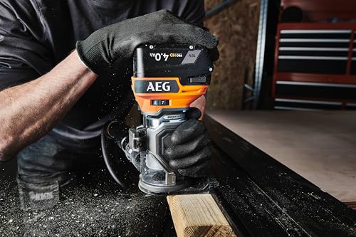 AEG BOF18BL3-0 - Afiladora de 18 V BRUSHLESS, 15000 a 30000 rpm, carrera de fresado 36 mm, diámetro de las pinzas de sujeción de 6 mm (sin batería)