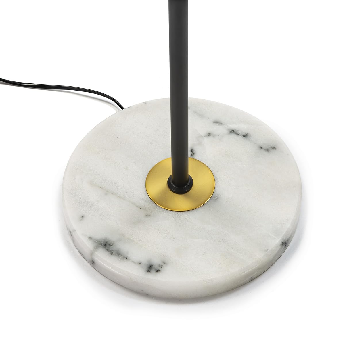 LAMPARA DE PIE 27X27X165 CRISTAL BLANCO/MARMOL BLANCO/METAL DORADO/NEGRO