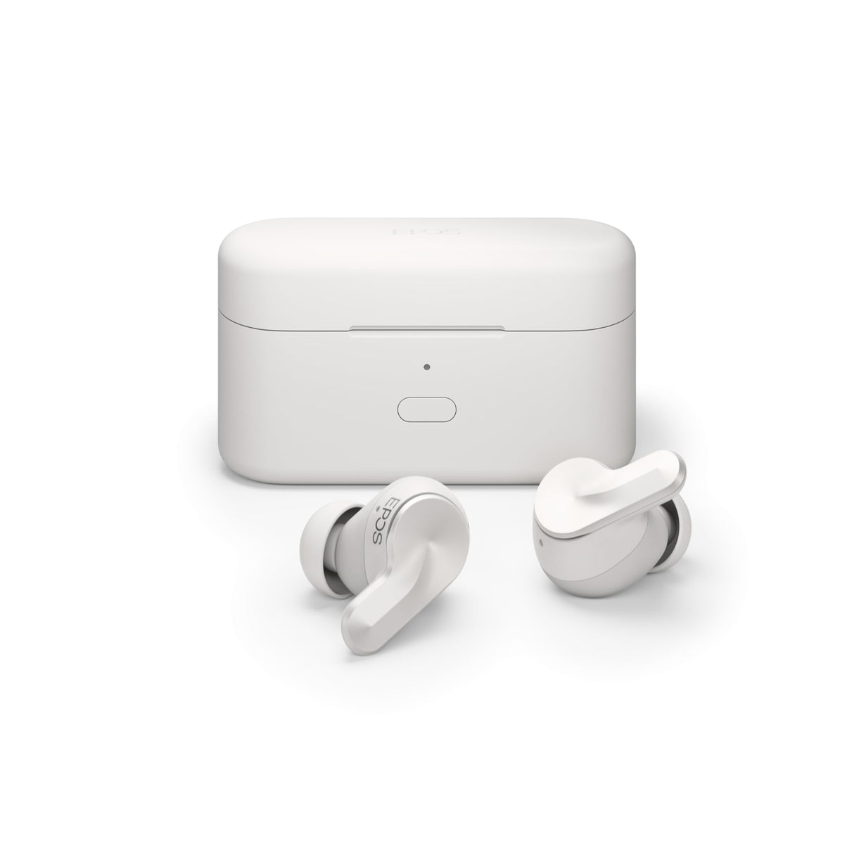 EPOS Adapt E1 Auriculares Inalámbricos Blanco – ANC Híbrido, Bluetooth Multi-Point, Certificado Microsoft Teams & iPhone, 50H Batería, Carga Inalámbrica,USB-C, IPX5 Resistente al Agua