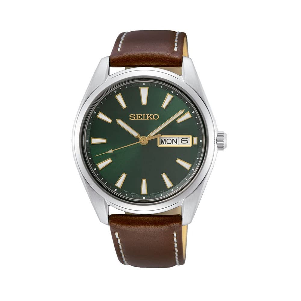 Seiko Reloj Término análogo para Hombre de Cuarzo con Correa en Cuero SUR449P1