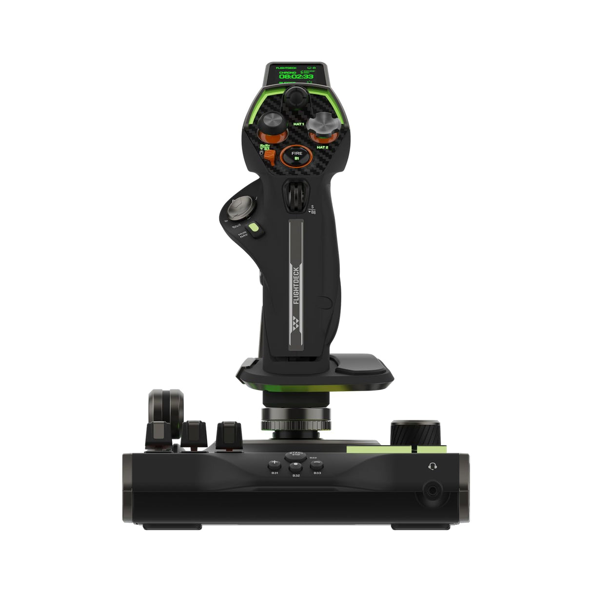 Turtle Beach VelocityOne Flightdeck - Joystick y Acelerador de Sistema Simulador HOTAS Universa con Pantalla táctil y Botones, HUD Montado en la Palanca y Sensores sin Contacto en Windows 10 & 11