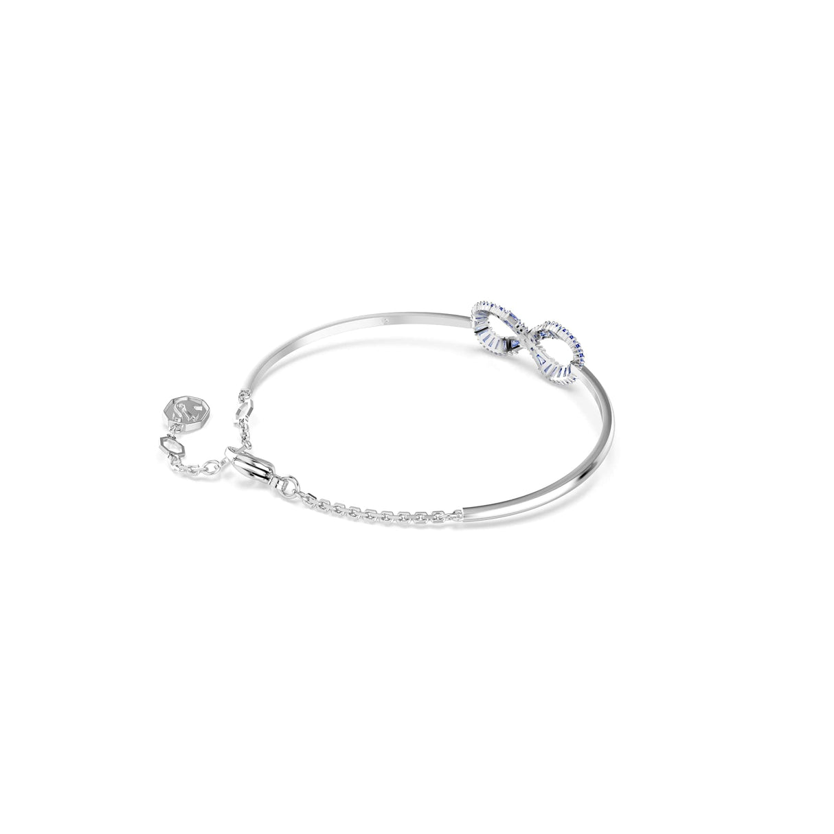 Swarovski Brazalete Hyperbola, Símbolo del infinito, Azul, Baño de rodio
