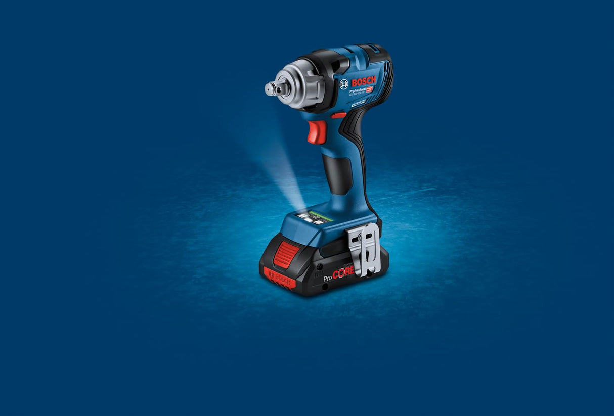 Bosch Professional 18V System atornillador de impacto a batería GDS 18V-330 HC(par apriete 330 Nm y par arranque 560 Nm,2 bat ProCORE de 4,0Ah, cargador,1 módulo Bluetooth,L-BOXX)