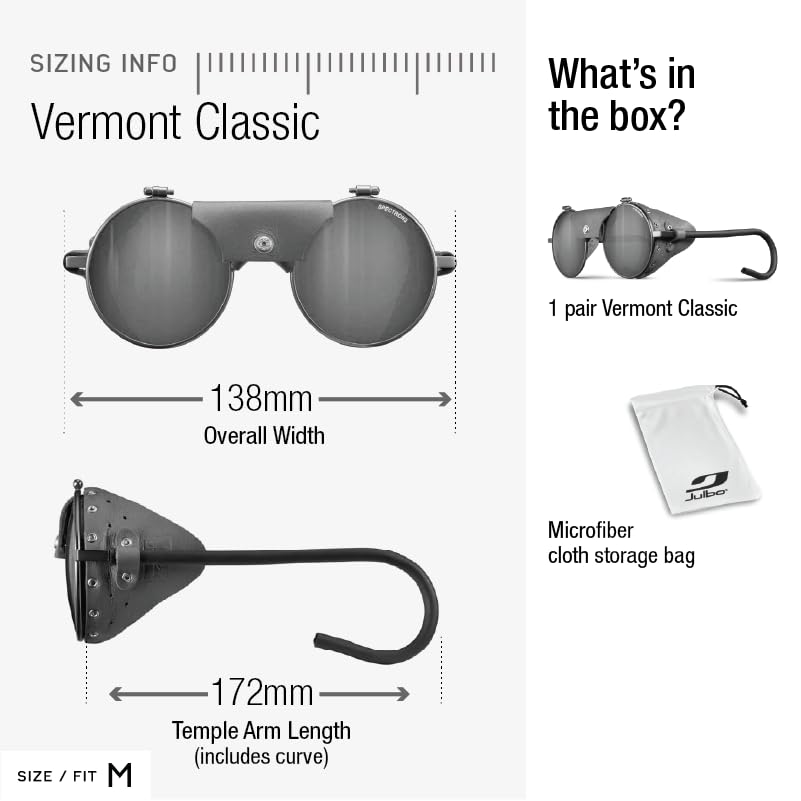 Julbo Vermont Classic Gafas de Sol, Plateado/Negro, Talla única Unisex Adulto