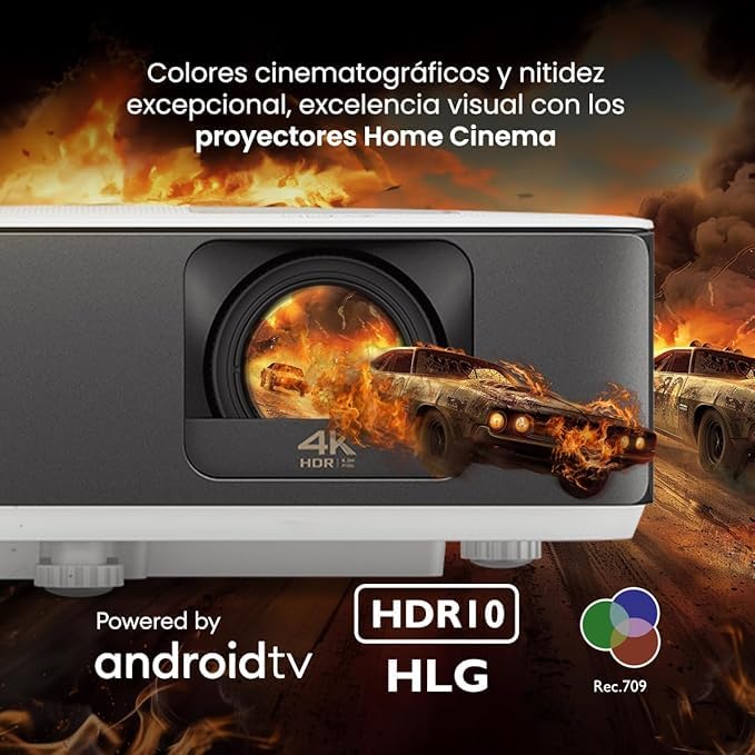 BenQ TK700 Proyector para Juegos 4K HDR con HDMI 2.0 * 2 | 60hz @ 4K | 240hz @ 1080p | 3200 Al | Modo de Juego | Altavoz de cámara 5W | 2D Keystone | 3D | PS5 | Xbox Series X