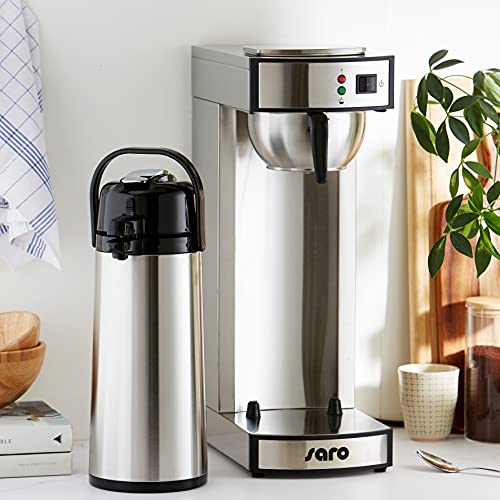 Saro Cafetera con termo de acero inoxidable – 2,2 L – Tiempo de preparación de 5 – 6 minutos – Protección contra funcionamiento en seco – 2,069 kW – Modelo THERMO 24