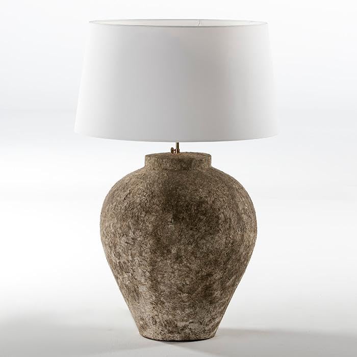 LAMPARA SOBREMESA 45X45X55 APROX. TERRACOTA GRIS SIN PANTALLA