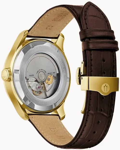 Bulova Reloj Analógico para Hombres de Automático con Correa en Cuero 97B210