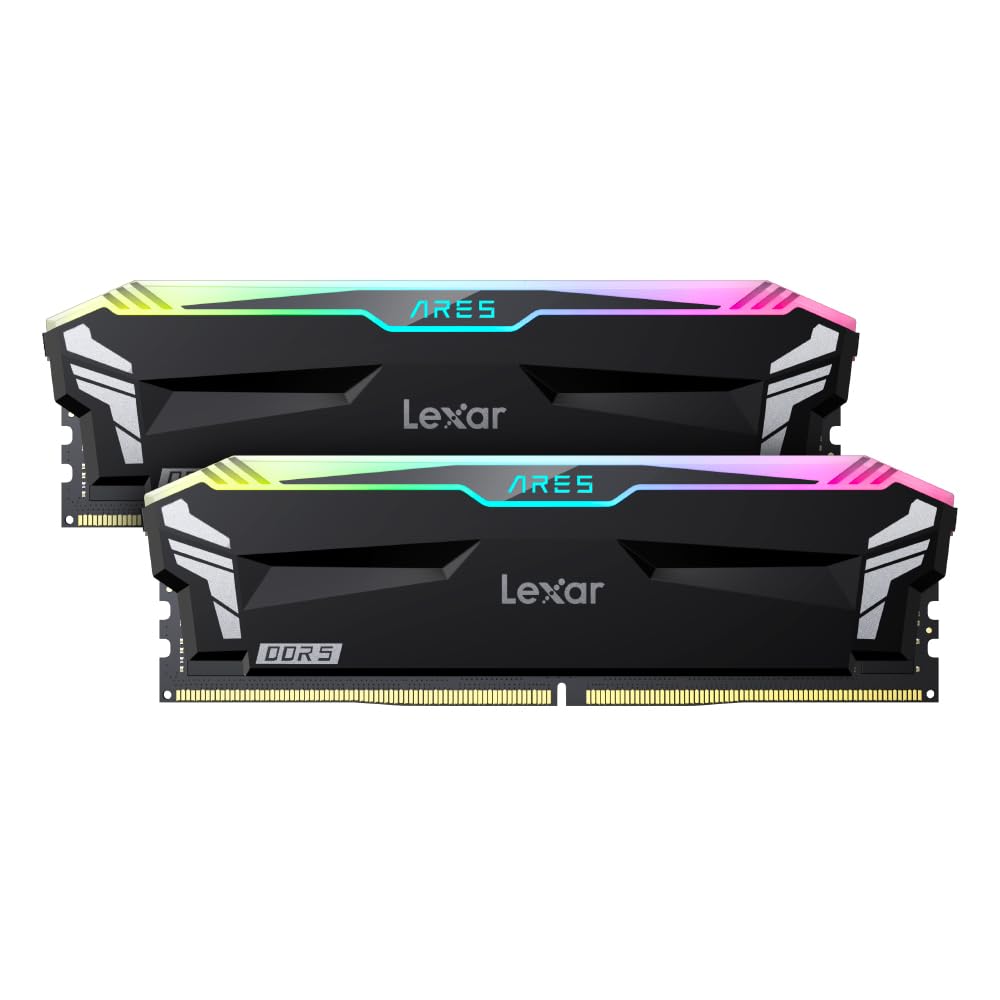 Lexar Memoria de Escritorio Ares RGB DDR5 RAM 6800MT/s CL34 de 32 GB (2 x 16 GB) - Compatible con Intel XMP 3.0 y AMD Expo, Color Negro (LD5U16G68C34LA-RGD)