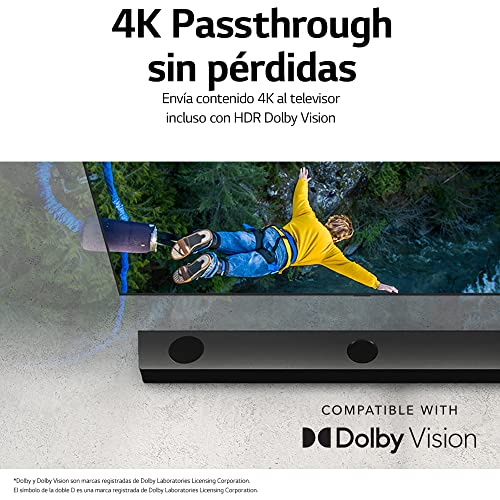 LG S80QY - Barra de Sonido Inteligente, 480W, 3.1.3 Canales con Triple Altavoz Atmos Vertical, Compatible con Altavoces Traseros SPQ8-S, Sonido Envolvente Dolby Atmos, dst:X e IMAX, Color Negro