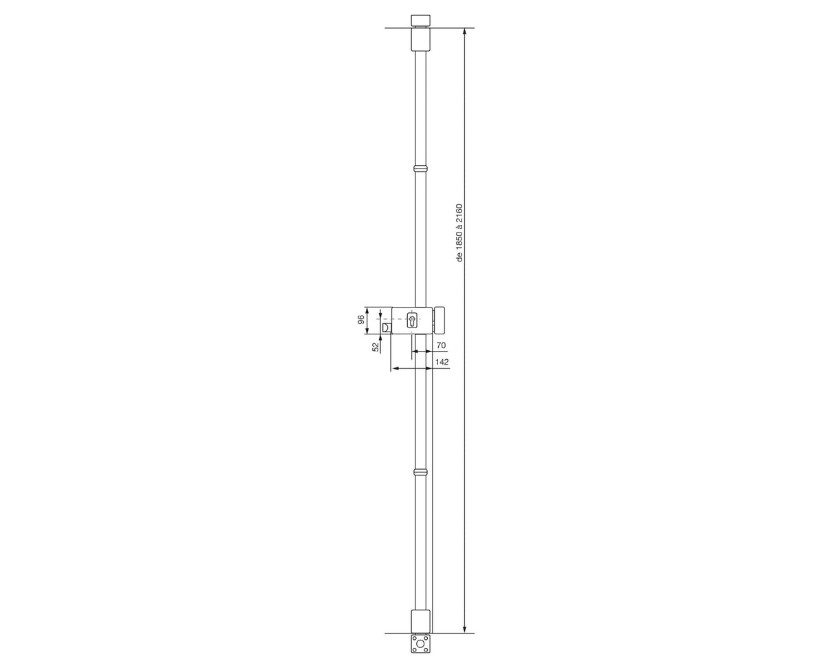Vachette - Cerradura de aplique multipunto horizontal con tirada múltiple serie 8800, tiro izquierdo, certificado A2P*, alta seguridad, 3 puntos de cierre, 4 llaves VIP+ patentadas incluidas, gris