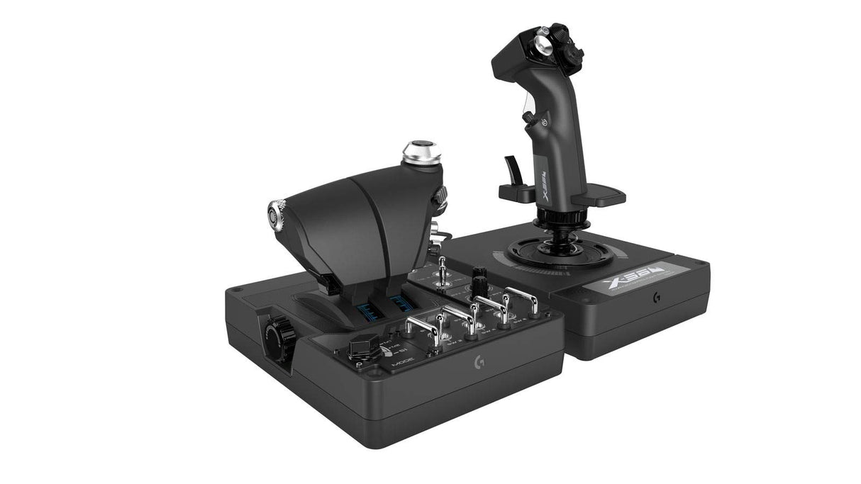Logitech G X56 H.O.T.A.S Controlador con Aceleración y Palanca RGB, 6 Grados de Libertad, 4 Opciones de Resorte, +189 Controles Programables, RGB, 2x USB - Negro