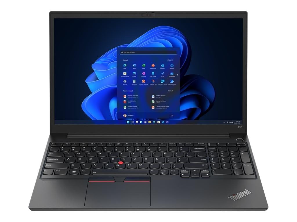 LenovoThinkPad E15 Gen 4 - Ordenador Portátil 15.6" FHD, (Intel Core i7-1255U, 16GB RAM, 512 SSD, Integrated Intel Iris Xe Graphics, Windows 11 Pro) Black -Teclado QWERTY Español