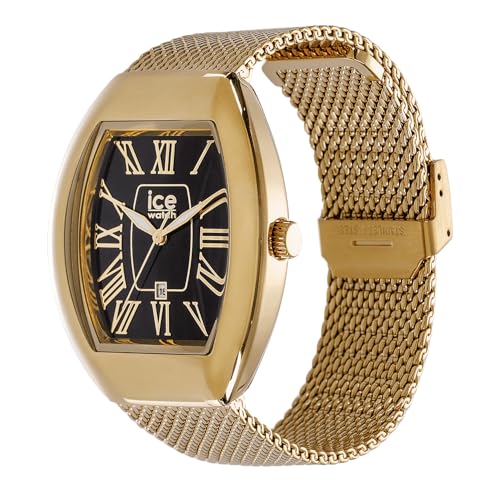 Ice-Watch - ICE boliday Dome Metal mesh Black GD - Reloj dorado para Mujer con Correa de Acero Inoxidable - 024486 (Small)
