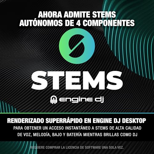 Denon DJ PRIME GO+ Controlador DJ portátil y mezclador con separación de stems, 2 decks, streaming por wifi, Bluetooth, control de luces y pantalla 7"