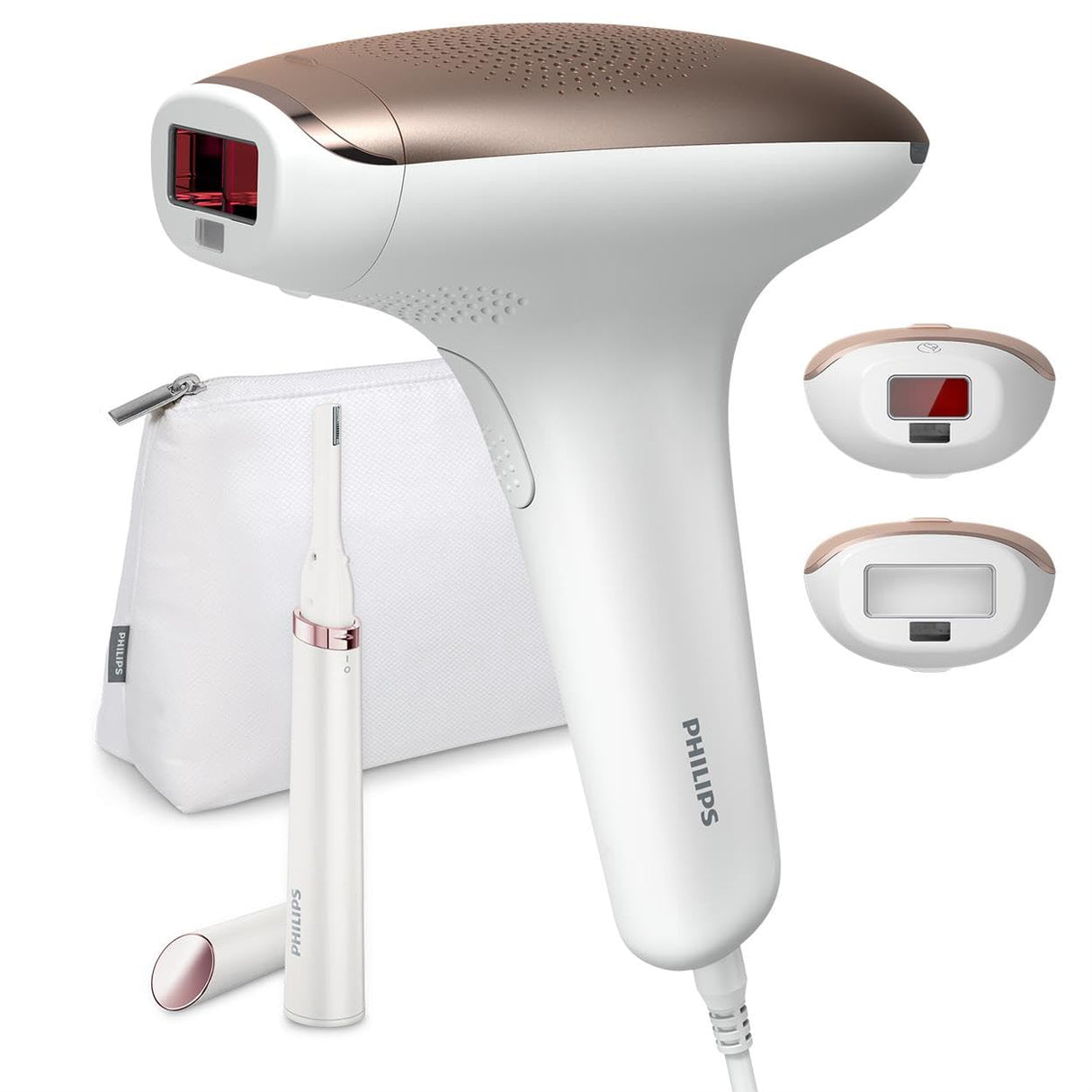 Philips Lumea Advanced BRI921/00 - Depiladora Luz Pulsada para la Depilación Permanente del Vello Visible en Casa con sensor de tono de piel, 2 Cabezales para Cuerpo y Cara y lápiz recortador compacto