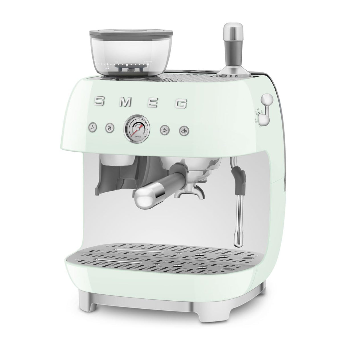 SMEG EGF03PGEU Cafetera Espresso con Molinillo, Plastic, Verde Pastel