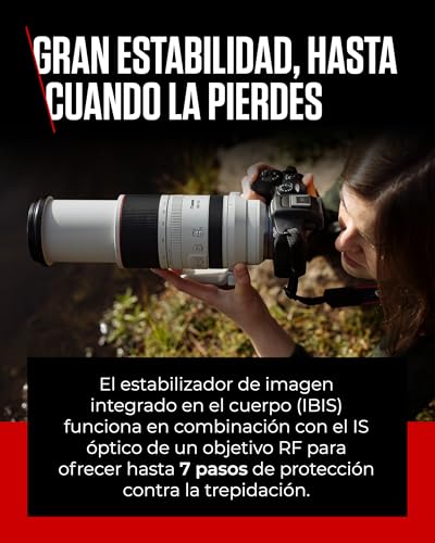 CANON EOS R7 Cámara Mirrorless Body, Cámara EVIL APS-C (32,5 MP) -5 EV, Vídeo 4K 60 fps, Dual Pixel CMOS AF II, Pantalla Táctil de Ángulo Variable, Negro