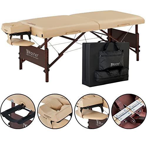 Master Massage Banco de Masaje portátil Plegable de Madera con cojín Musical y Altavoz, 76 cm