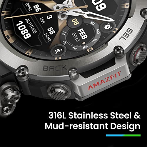 Amazfit T-Rex Ultra 47mm SmartWatch Reloj Deportivo Premium Multideporte con GPS Navegación en Tiempo Real Ejercicio de Fuerza 160+ Modos Deportivos Frecuencia cardíaca Monitoreo SpO2