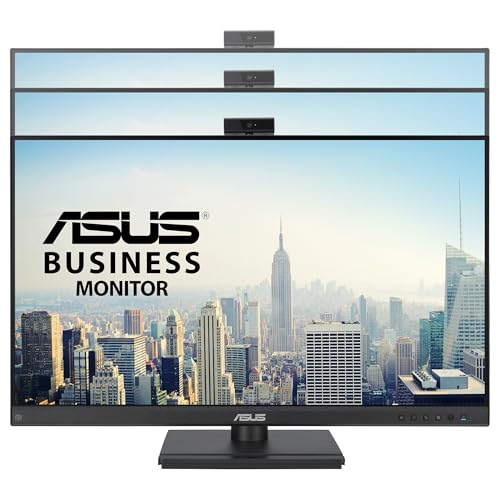 ASUS BE249QFK - Monitor para videoconferencias de 24", Full HD, IPS, 100 Hz, sin Marco, cámara Full HD, ergonómico, HDMI, Eye Care, Baja luz Azul, antiparpadeo, Montaje en Pared, sostenibilidad