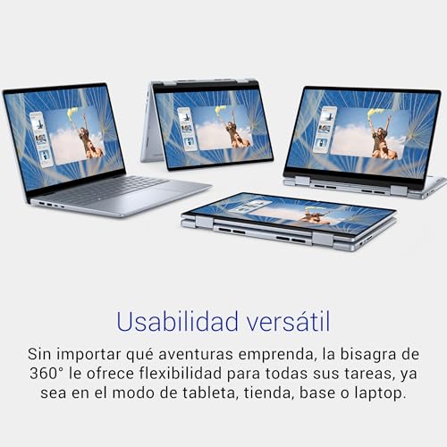 Dell Inspiron 14 7440 Ordenador Portátil táctil Convertible de 14" FHD+,Intel Core i5-1334U, Intel Iris Xe Graphics,16GB RAM, 512GB SSD,Windows 11, Teclado retroiluminado QWERTY Español, Cloud Cover