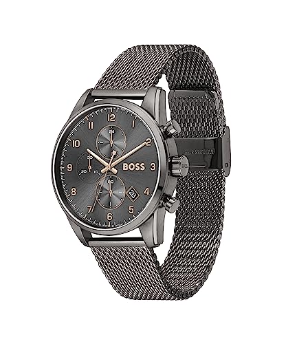 BOSS Reloj Cronógrafo de Cuarzo para Hombre con Correa de Malla de Acero Inoxidable Gris - 1513837