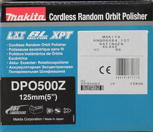 Makita DPO500Z Pulidora rotorbital BL 18V LXT 125mm (sin batería y cargador)