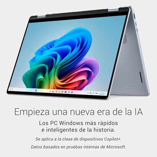 DELL 16 Plus 2 en 1 Portátil Convertible DB06250 16" 2K Táctil, Intel Core Ultra 7 Series 2, Intel ARC, 16 GB RAM, 512 GB SSD, Win 11 Home,Teclado retroiluminado QWERTY Español – Ice Blue