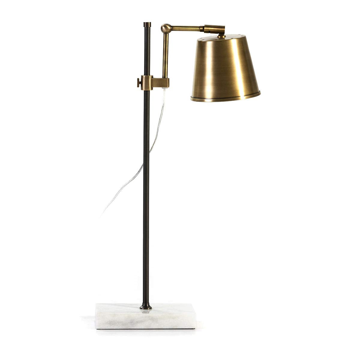LAMPARA SOBREMESA 32X14X71 MARMOL BLANCO/METAL DORADO/NEGRO