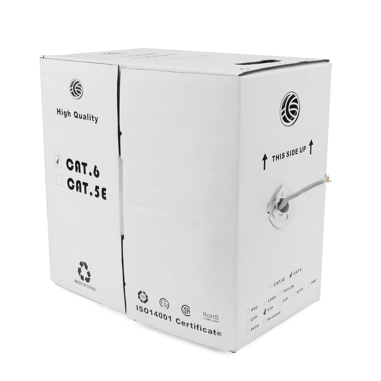 BeMatik - Bobina de Cable FTP Cat.6A 23AWG rígido Gris 305m
