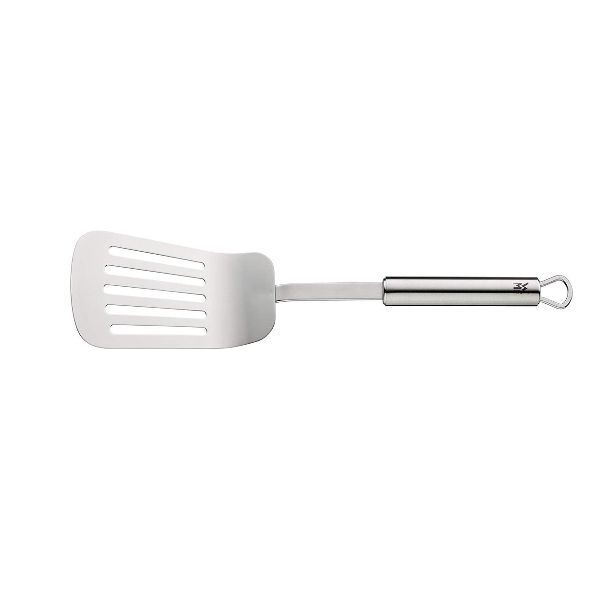 WMF Profi Plus - Juego de Cocina 6 piezas, Estante para Colgar con 5 Ayudantes, Cucharón, Espumadera, Cuchara para salsa, Espátula, Tenedor para carne, Acero Inoxidable Pulido