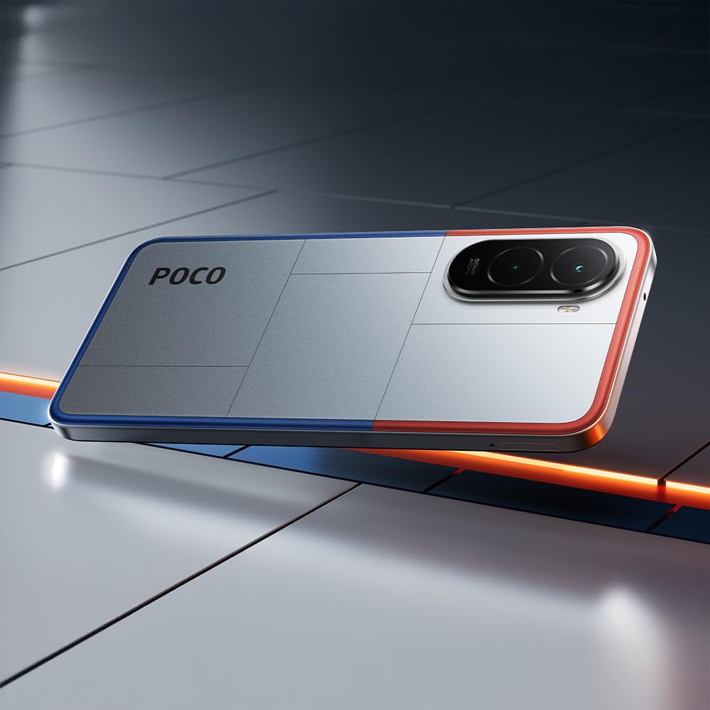 XIAOMI POCO M7 - Smartphone de 6+128GB, Cámara Dual de 50MP con AI, Pantalla inmersiva de 6,9” FHD+, Snapdragon 685, Carga rápida de 33W y Reversible de 18W, Cargador no Incluido, Plata (Versión ES)