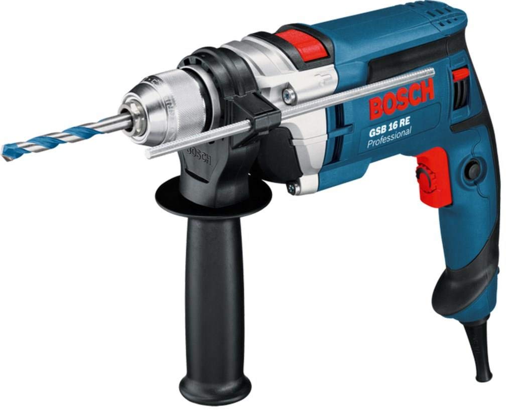 Bosch Professional GSB 16 RE - Taladro percutor (750 W, 0 – 2800 rpm, Ø max perforación hormigón 16 mm, en maletín)