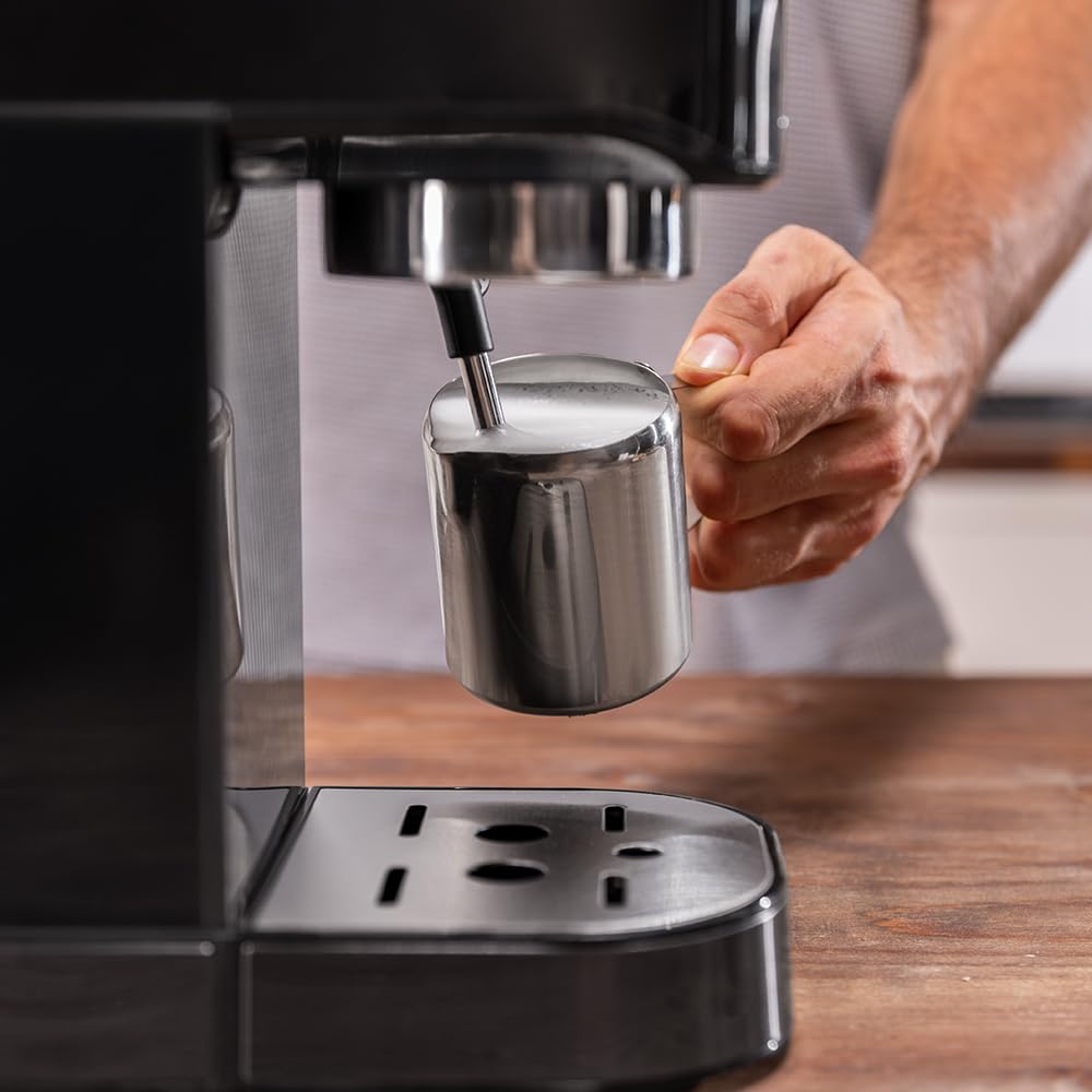 Cecotec Cafetera Express para Espresso y Cappuccino Power Espresso 20 Touch. 1350W, 20 Bares, Pantalla Táctil, Vaporizador, Depósito Agua 1L, Thermoblock, Calientatazas, Bandeja Goteo, Accesorios