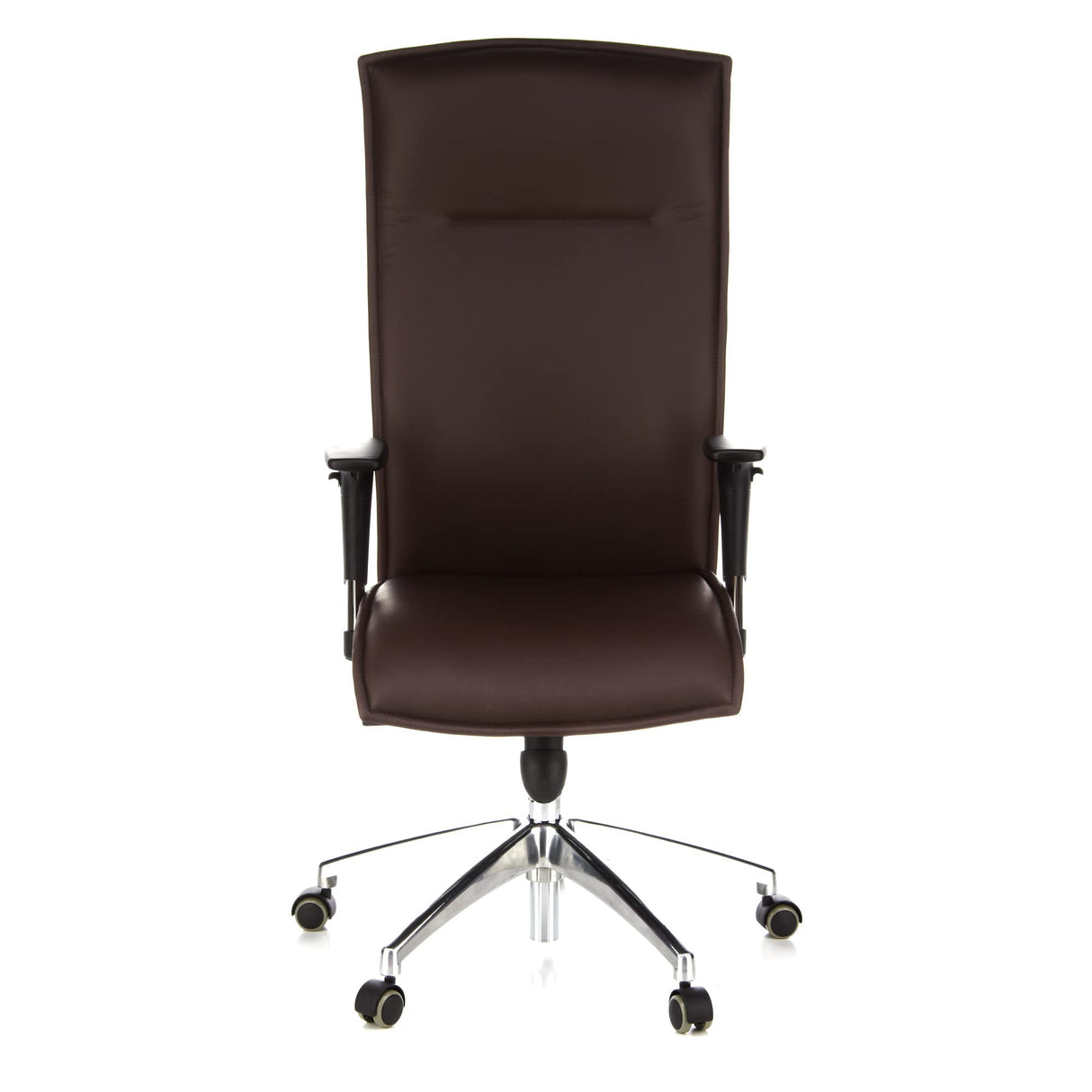 hjh OFFICE 600040 Silla ejecutiva Murano 20 Cuero marrón Oscuro Silla ergonomica Respaldo Alto inclinable con Brazos
