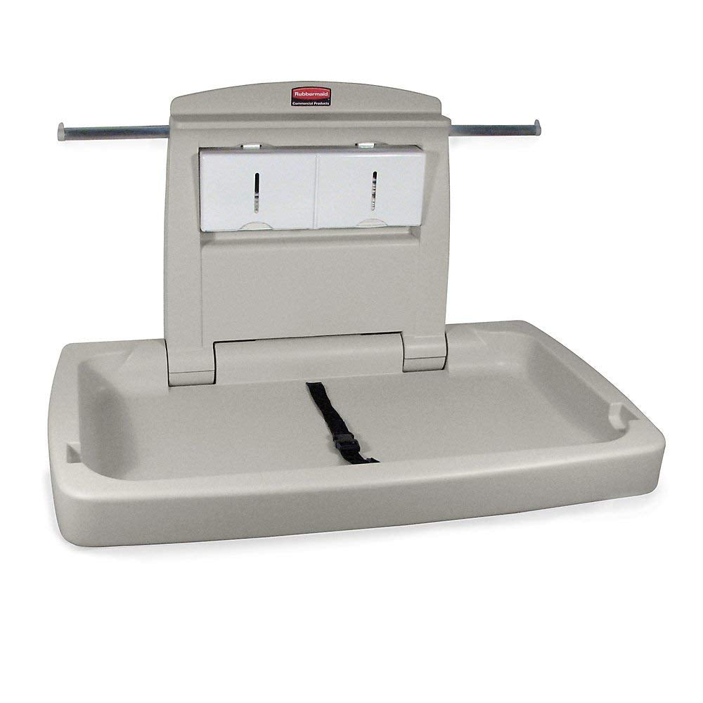 Rubbermaid FG781888LPLAT Cambia Pañales de Pared Horizontal, Plástico, Gris, 54.61 cm x 84.45 cm x 10.16 cm