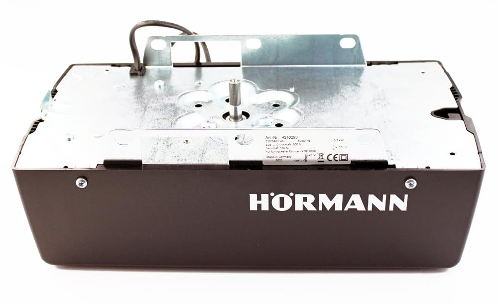 Hörmann Accionamiento para puerta de garaje Pro Matic Serie 4 (abridor HSE 4, cable de conexión, ancho 5000 mm/superficie máx. 11,25 m²) 4510293, negro