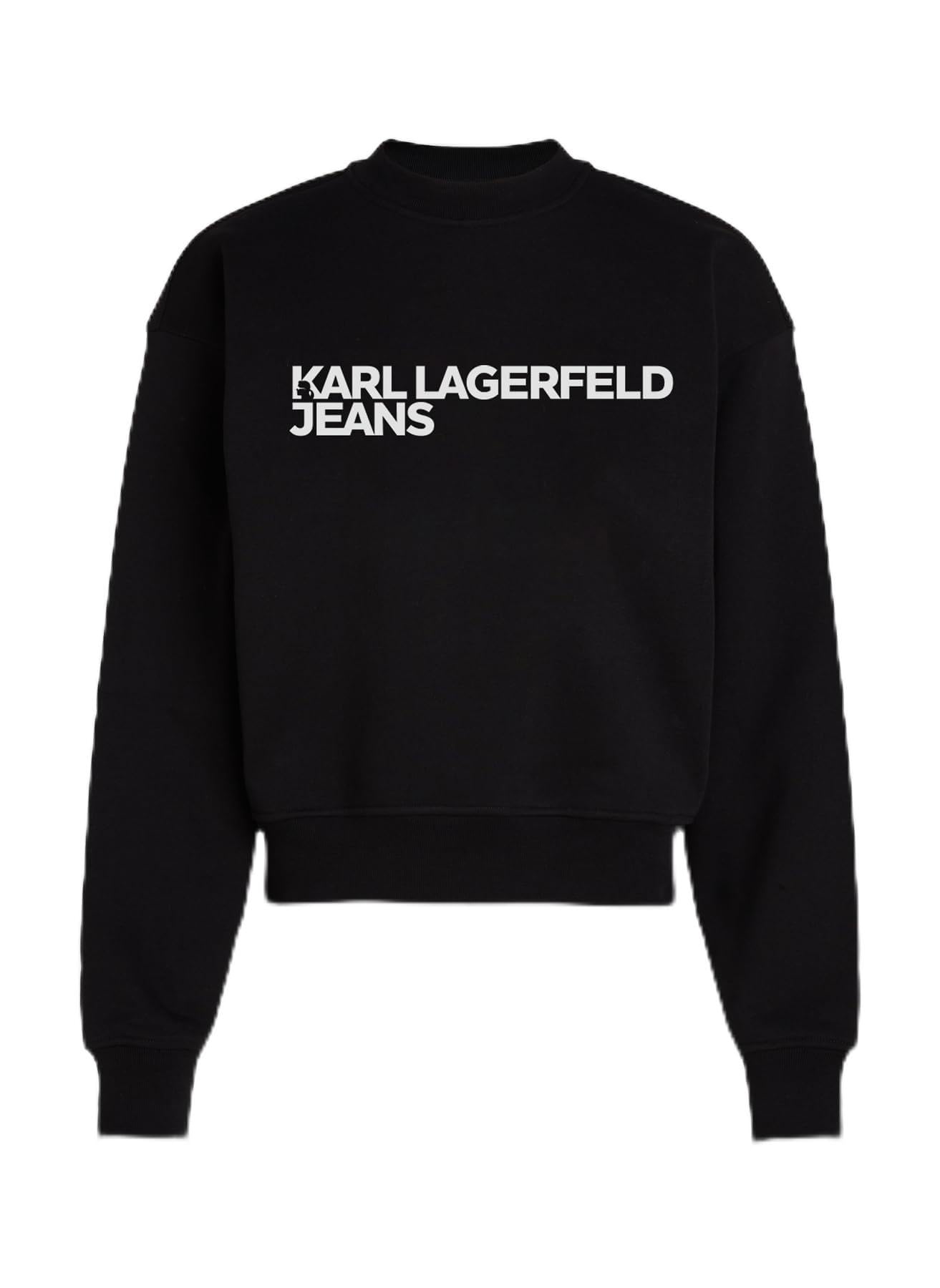 KARL LAGERFELD JEANS, para Mujer, Sudadera Normal con el Logotipo Essential, Negro, Extrapequeños